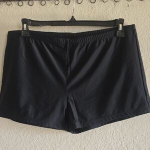 Men's Black Athletic Swim Trunks